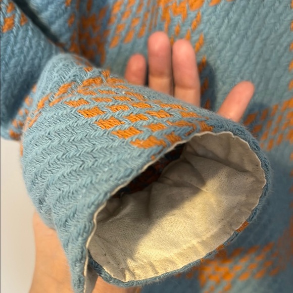 WAX London Blue and Orange Plaid Overshirt Men's Small - Picture 4 of 7